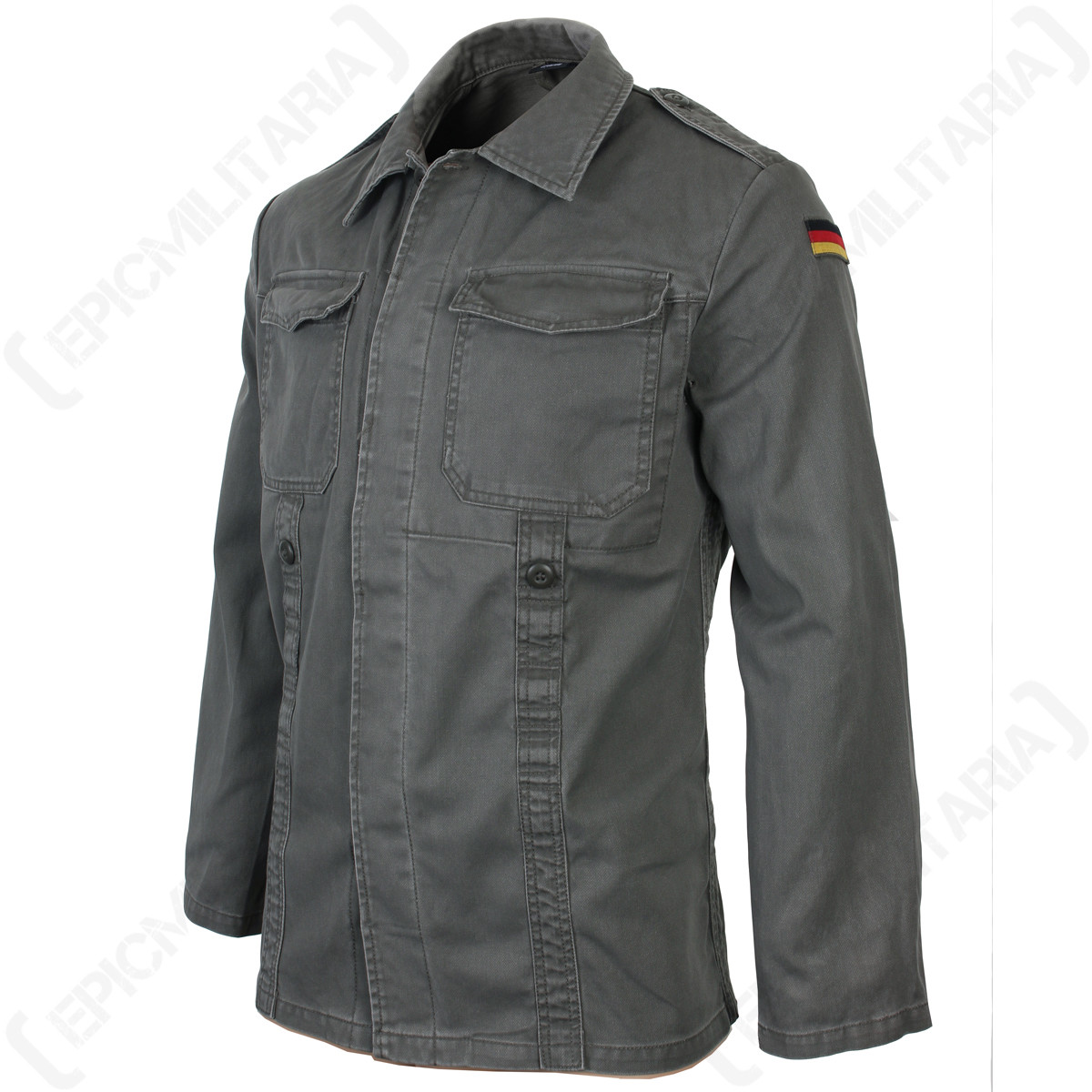 German Old Style Moleskin Field Jacket - Olive 100% Cotton