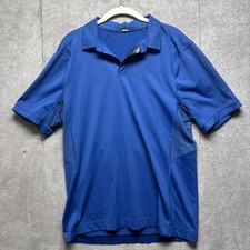 Lululemon Mens Blue Polo Shirt Medium Vent Tech Athletic Golf Performance
