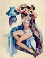 JOYCE BALLATYNE Pin-Up Poster or Canvas Print "Fixing Her Hair"