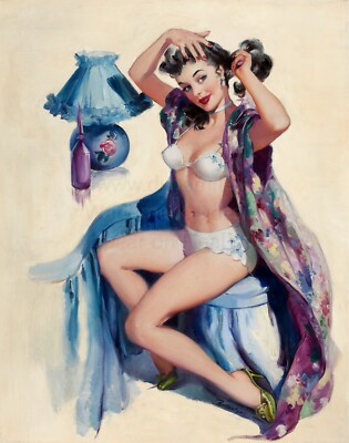 JOYCE BALLATYNE Pin-Up Poster or Canvas Print ''Fixing Her Hair''
