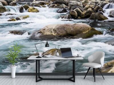 3D River Stones G7659 Wallpaper Wall Murals Removable Self-adhesive Honey