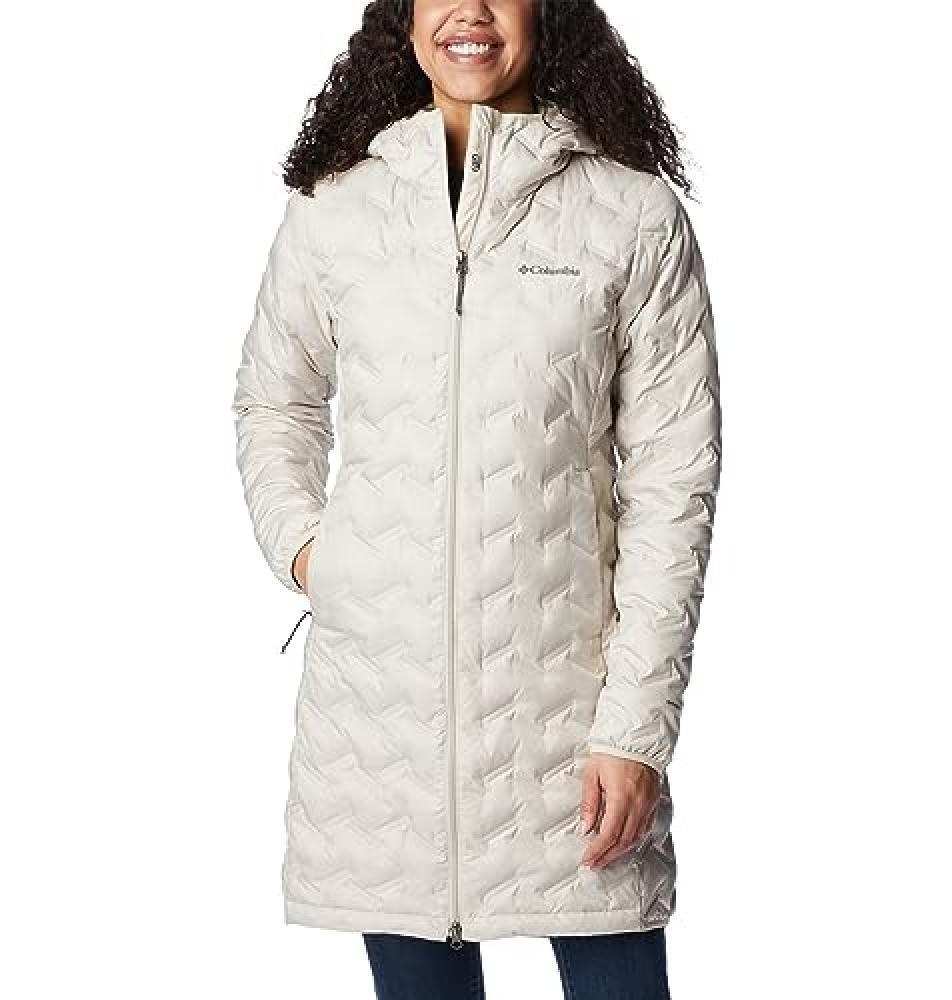 (TG. M) Columbia Delta Ridge Long Down Jacket, Piumino Donna, Dark Stone, Taglia