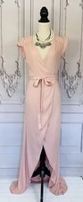 Reformation Chamomile High Low Wrap Blush Pink Dress Size XS