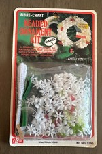 1980 Fibre-Craft Frosty Wreath Beaded Christmas Ornament Kit No. 9192 NEW NOS