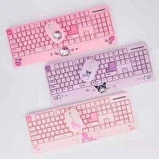 Sanrio Hello Kitty Kuromi My Melody Palm-Rest Wireless Keyboard & Mouse /Express