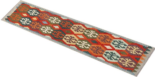 Afghan Maimana Kelim Teppich 80x300 Handgewebt Läufer Bunt Geometrisch o - Picture 3 of 5