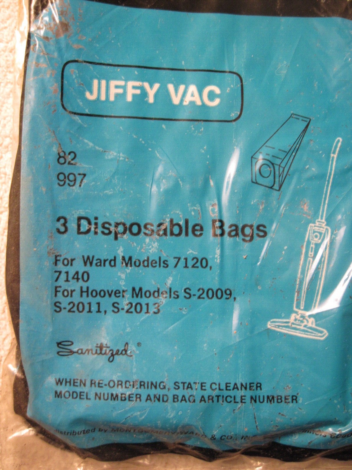 3 Vacuum Cleaner Bags for Vintage Wards Jiffy Vac 7120 740 Hoover S