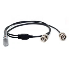 Sound Devices XL-LB2 0B 5 pin Elbow to double BNC TIME CODE input output cable