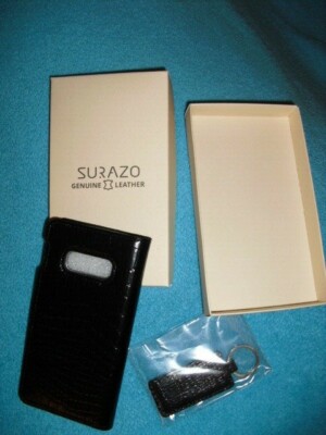 SURAZO- Leder-Handyhülle mit Magnetverschluss/schwarz u.a .Samsung/IPhone HANDY