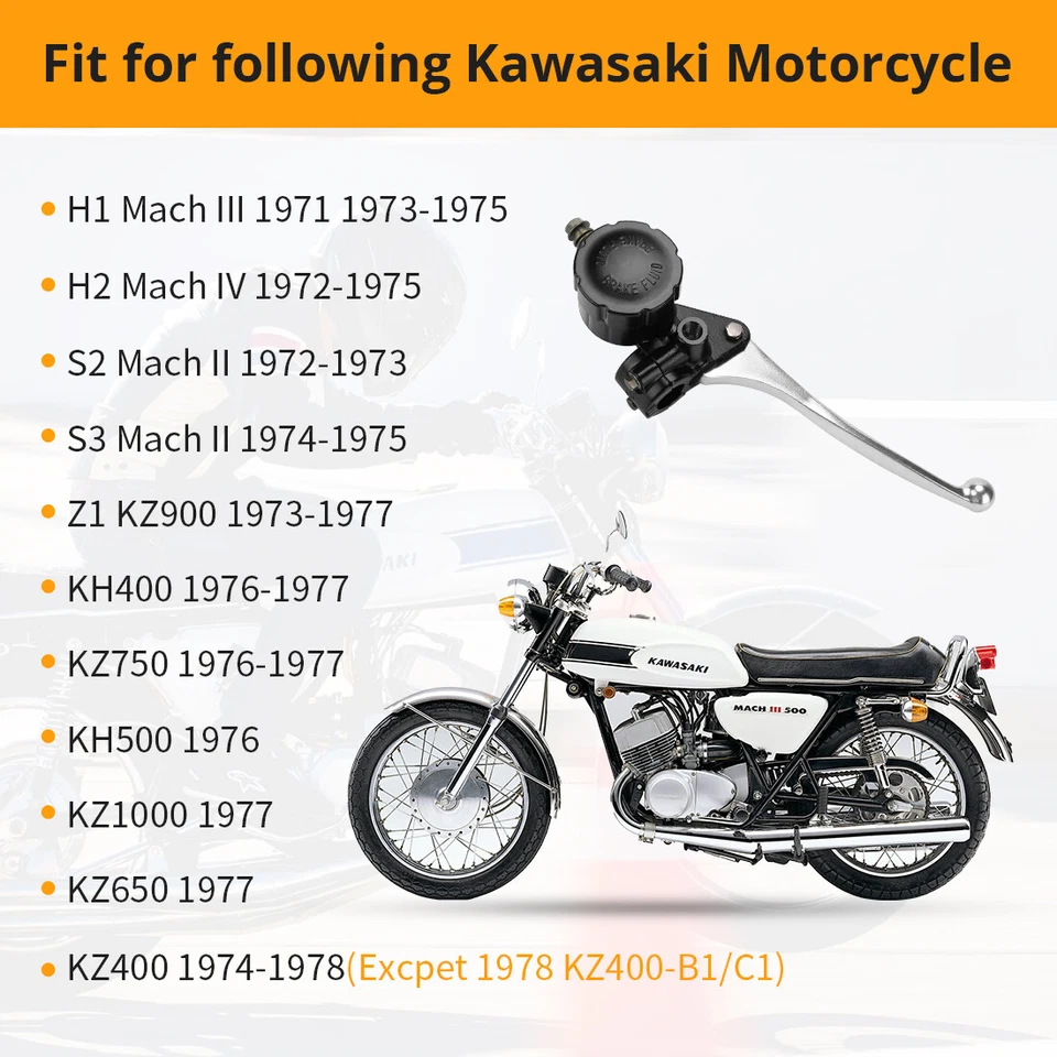 Cilindro maestro de freno delantero de 14,3 mm para Kawasaki KZ400 KZ650 KZ750 KZ900 KZ1000 Foto 2 de 4