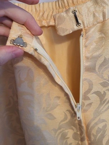 ☆Vintage 60s☆ Womens 2 Pc Yellow Jacquard Skirt Suit Mother Of The Bride W/TAGS! - Picture 11 of 17