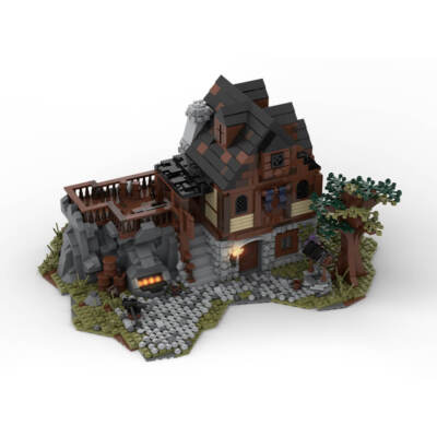 ZITIANYOUBUILD Medieval House Hut with Interior Modular Building 3130 teile