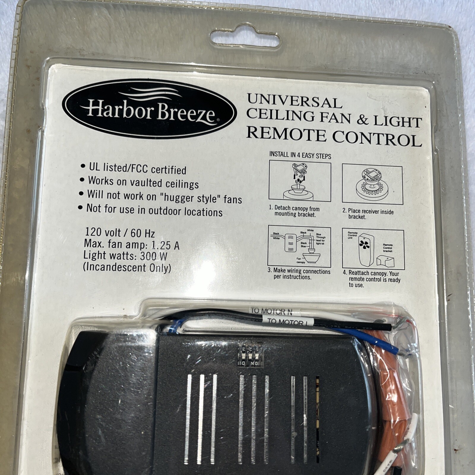 Harbor Breeze Universal Ceiling Fan & Light Remote Control 43147NEW eBay