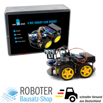 yourDroid uno R3 4WD Smart Car Roboter Bausatz Arduino Kompatibel