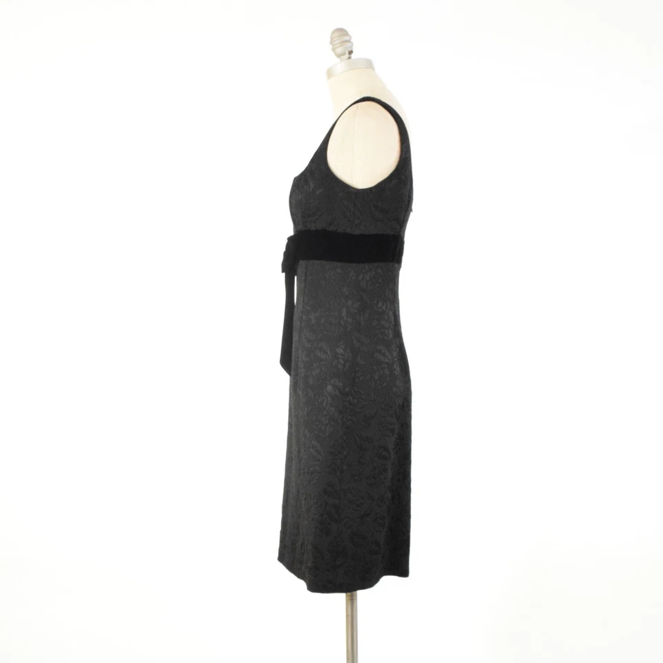 Nanette Lepore Dress 4 Black Brocade Sleeveless Sheath Cocktail - Image 4 of 4