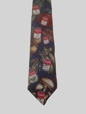 Campbells Tomato Soup Neck Tie 100% Silk Pop Art 1994 Blue Made in USA