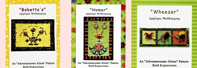 Adventuresome Aliens Applique Quilt Patterns Bundle by Bold Expression Lot of 3