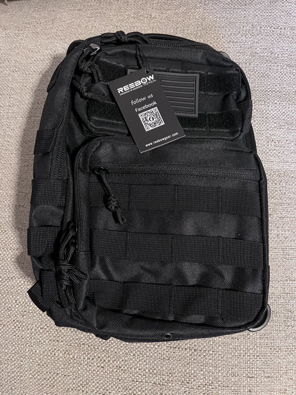 BLACK REEBOW GEAR TACTICAL SLING SHOULDER MILITARY BACKPACK eBay
