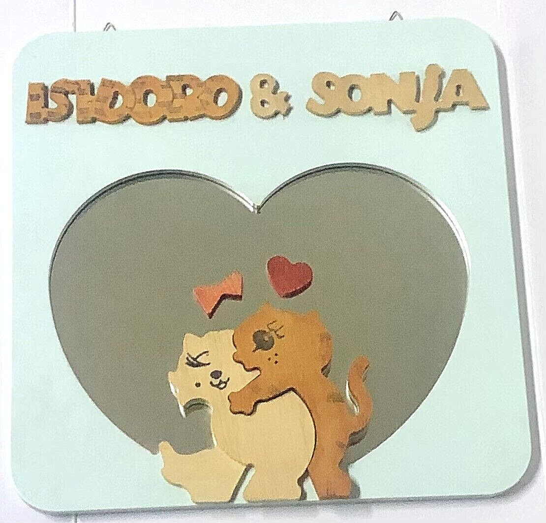 Isidoro & Sonja Specchio Appendibile 32x32x3 cm by Idea Legno Artigianato 1984
