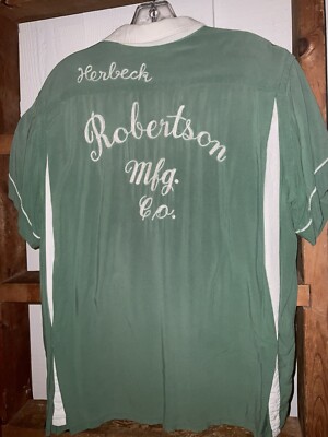 1950 American Bowling Congress シャツ Vintage American Bowling Congress Shirt 60s Sz L Green Chain