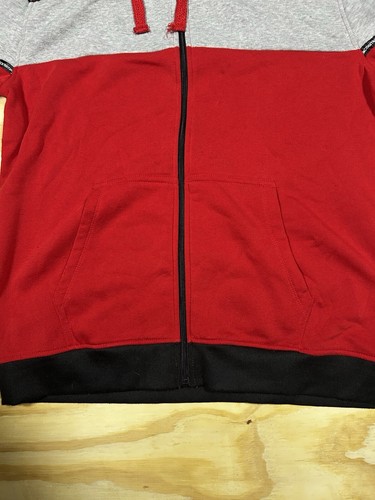 Akademiks Full Zip Hoodie Herren Gr. XL rot grau schwarz Small Spellouts - Bild 3 von 7
