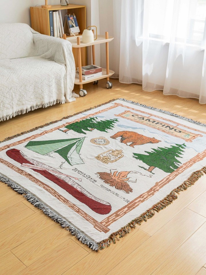 bear-forest-camping-graffiti-woven-fringe-cotton-blanket-50-x70-high