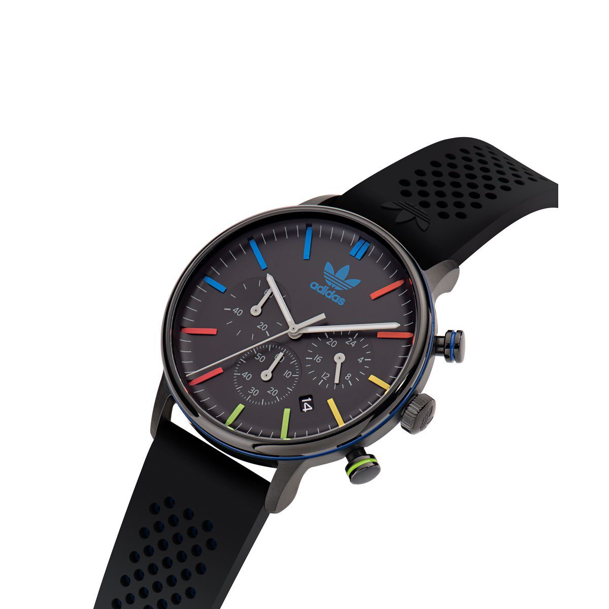Adidas Originals Black Unisexs Chronograph Watch Code One Chrono