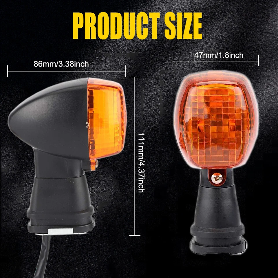 Front & Rear Amber Turn Signal Indicator Light for Kawasaki ZR-7S 2001-2005 - Image 4 of 4