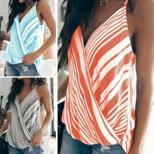 Blue Striped Tops for Women