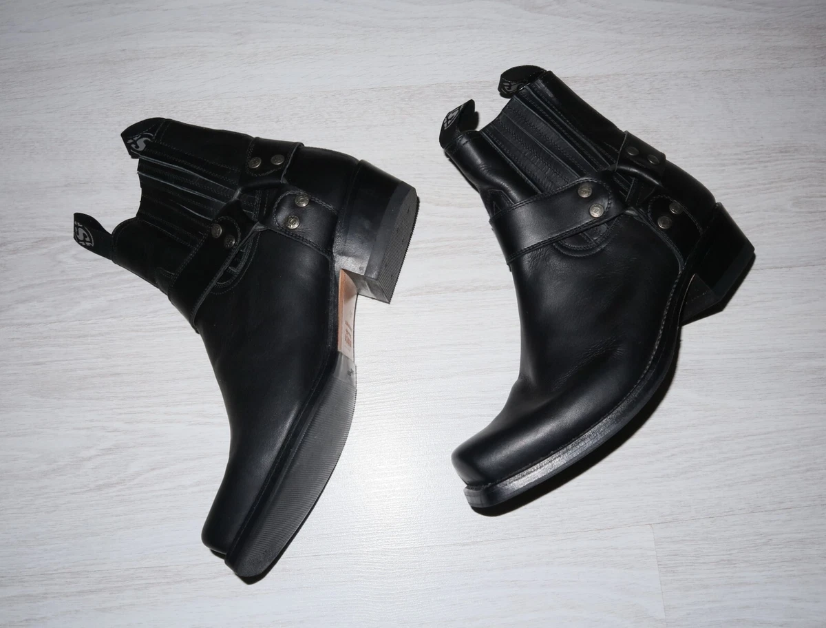 Sendra Boots Stivali Uomo 14722, Pelle Nera, Allacciatura Oxford, Suola In Pelle Cucita, Tacco 2.5 Cm, Fatti A Mano In Spagna