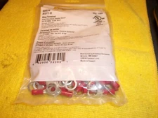 (100) 22-16AWG 5/16" Stud Vinyl Insulated Butted Seam Funnel Entry Ring Terminal