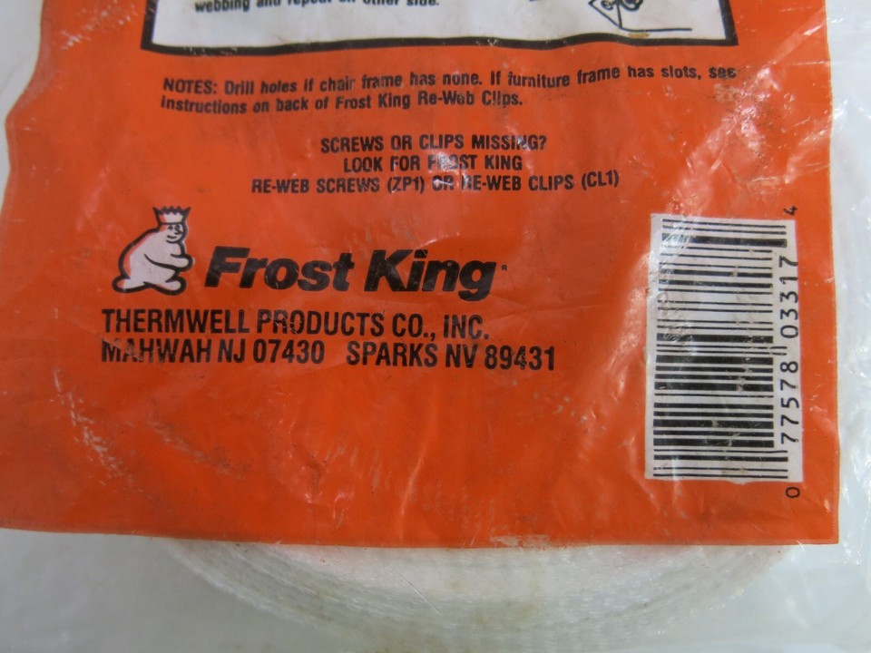 FROST KING 2 1/4" 72' Long White Weatherproof Plastic Lawn Furniture Re