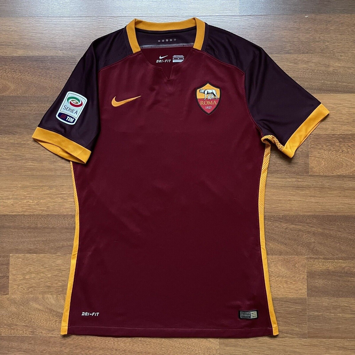 AS ROMA NIKE 2015/2016 SOCCER AUTHENTIC JERSEY #10 TOTTI