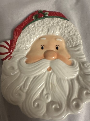 Fitz & Floyd Peppermint Santa Cookie / Candy Tray - Picture 2 of 5