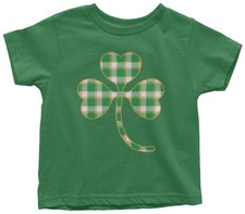 Plaid Shamrock Toddler T-Shirt St. Patrick's Day Irish Pride Gift