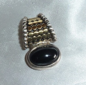 Authentic VINTAGE PREMIER DESIGNS *MIRA* SILVER & GOLD-PLATED NECKLACE EXTENDER/SLIDE