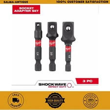NEW Durable SHOCKWAVE Impact Duty 1/4 In. Hex Shank Socket Adapter Set 3-PCS