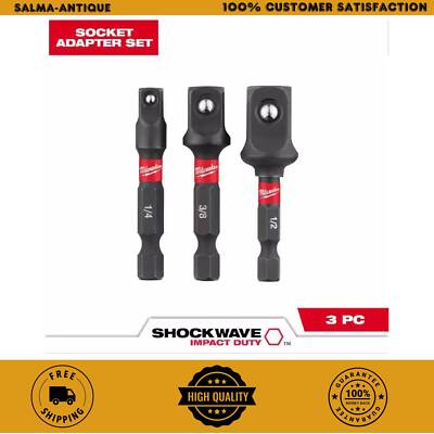 NEW Durable SHOCKWAVE Impact Duty 1/4 In. Hex Shank Socket Adapter Set 3-PCS