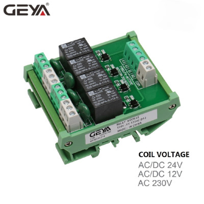 4Kanal Relais Modul 1 SPDT DIN Rail Mount 12/24V DCAC Schnittstelle Relais Modul