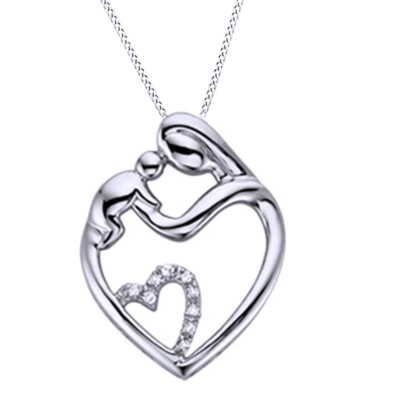 Hollywood Small Name Necklace with 0.05 CT Diamond in Sterling Silver - Theo Grace