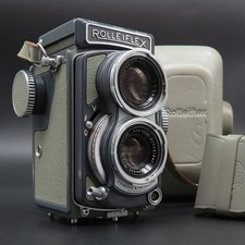 Rolleiflex 4x4 "Gray Baby" w/Xenar f/3.5 60mm - Case  Hood - Fine vintage cond.