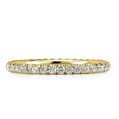 0,30ct runder Brillantschliff Diamant gedrehtes Seil Ehering in 18k Gelbgold