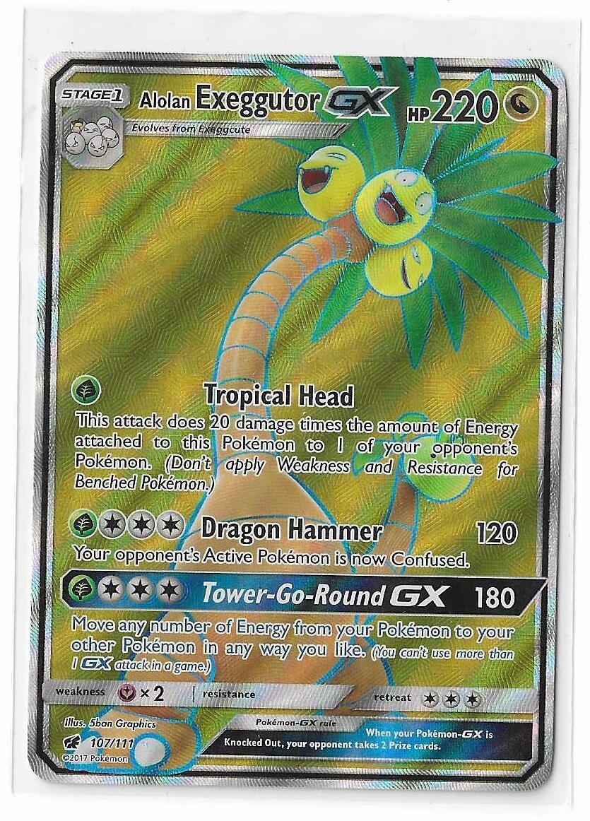 Alolan Exeggutor GX 107/111 Crimson Invasion Full Art Holo Pokemon TCG Card NM