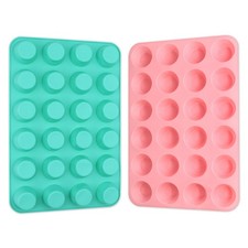 2 Pack Silicone Mini Muffin Pan 24 Cups Cupcake Pan for Making Muffin Cakes