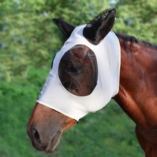 Stretch Horse Fly Mask with Comfortable Fit - Breathable Mesh UV Protection Hors