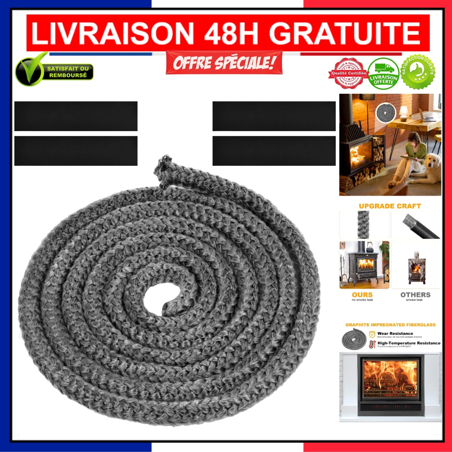 Joint de poêle 12mm pour un salon chaleureux et sans fumée tout l'hiver