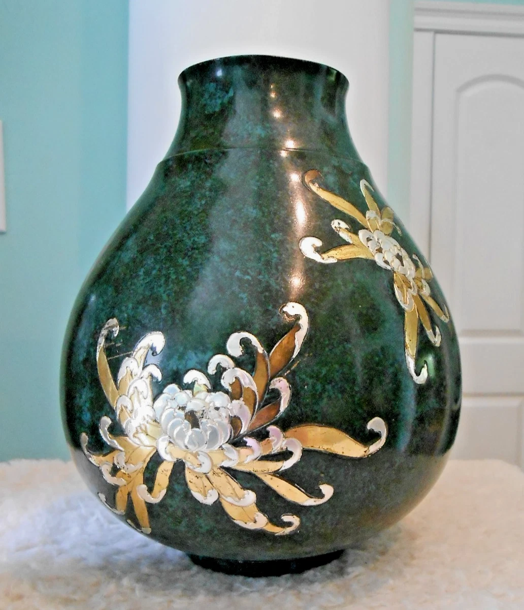 緑色 陶器 花瓶 風景画 鈴木徹]陶芸『緑釉花器』: JALショッピング｜JAL Mall｜ショッピングで