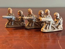 3 Vintage Playwood Plastics 403 Machine Guns 2 Gunners Excellent