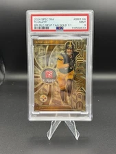 TJ Watt 1/1 Laundry Tag Gold Vinyl - 2024 Panini Spectra Brilliance - PSA 9
