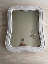 Vintage White Wooden Framed Wall Mirror French 1940s